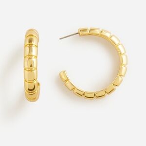 J. Crew Gold Ridged Hoop Earrings